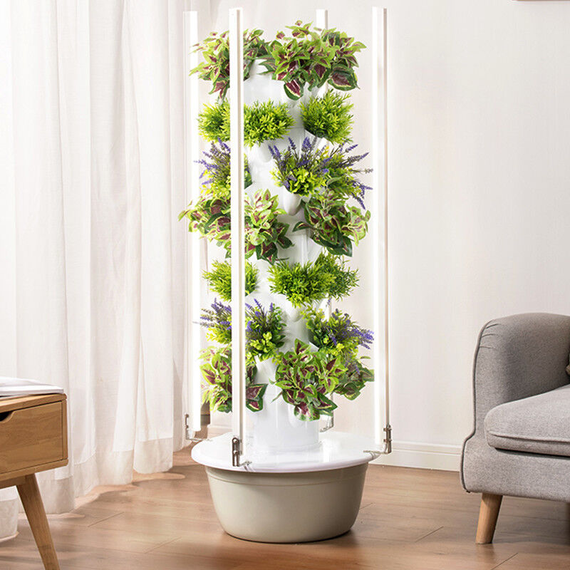 Binnentuin 5 lagen bloemblaadje bodemloos hydroponisch systeem Groei toren met LED-licht