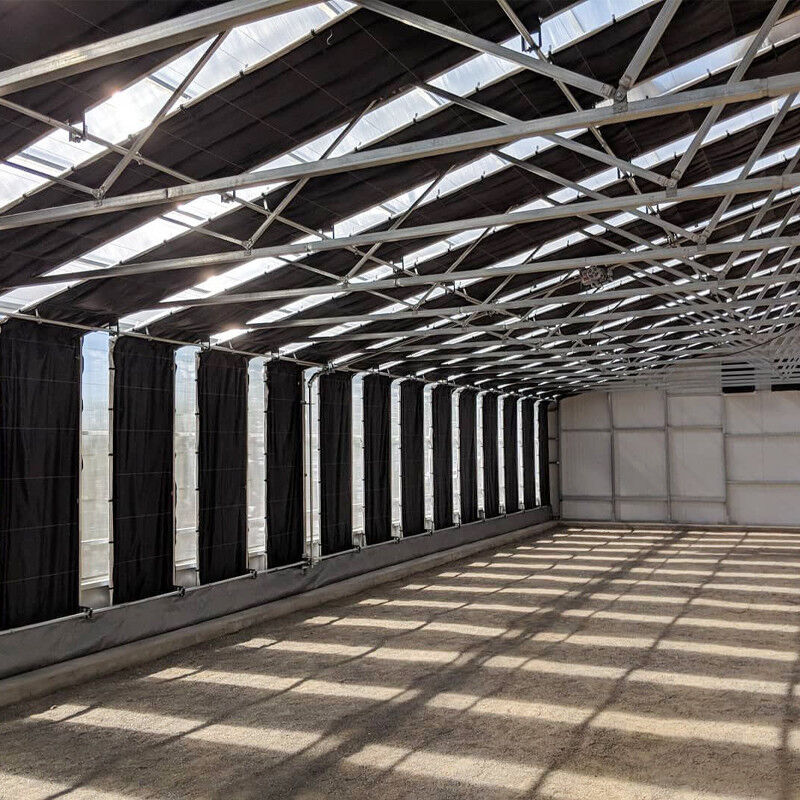 Volledig verlichting ontbering kas met blackout film en op maat gemaakte warm gegalvaniseerd staal buis frame