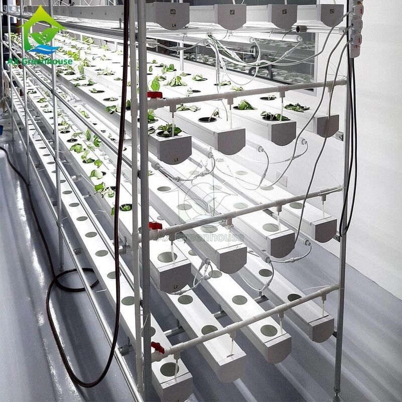 Geautomatiseerd meerlagig verticaal NFT-hydroponisch systeem met geïntegreerde LED-verlichting voor bodemloze teelt